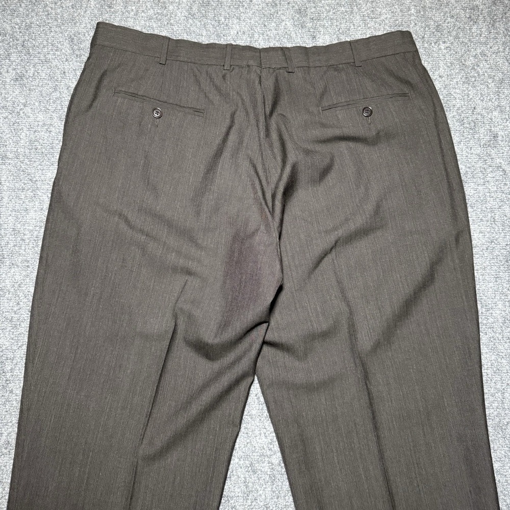 Brooks Brothers 346 Solid Dark Brown Dress Pants 100% Wool Men Fit 38x30 - Picture 9 of 14
